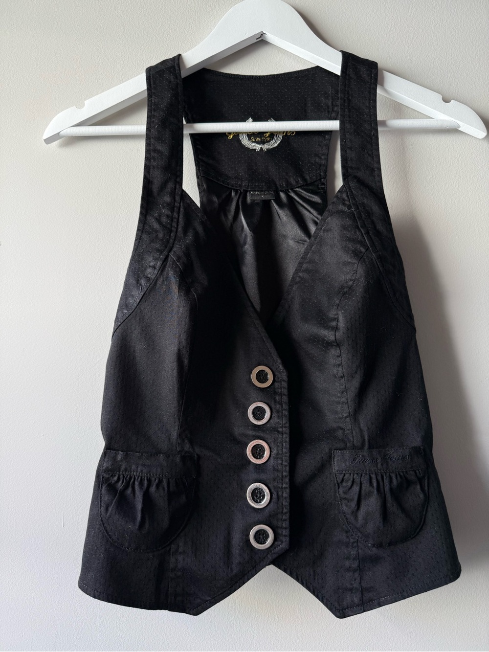 Y2K Guess Jeans Women’s Black Tailored Vest Size L